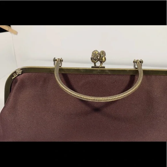 Vintage LA REGALE, Mocha Brown Frame Purse - Picture 4 of 4